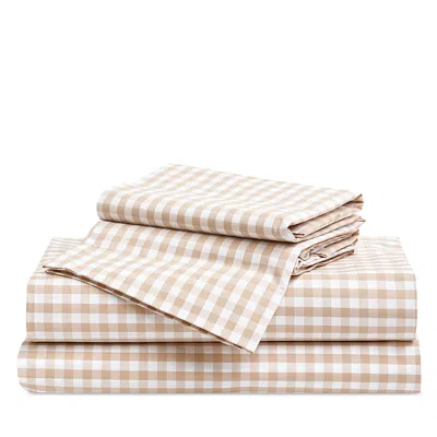 Petite Plume Gingham Sheet Set, Full In Brown