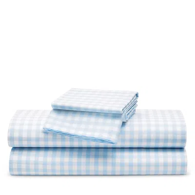 Petite Plume Gingham Sheet Set, Twin In Blue