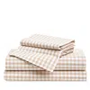 Petite Plume Gingham Standard Pillowcase, Set Of 2 In Brown