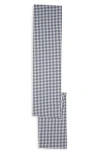 Petite Plume Gingham Table Runner In Navy