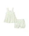 Petite Plume Girls' Citron Charlotte Sleep Shorts Set - Baby, Little Kid, Big Kid In White