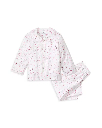 Petite Plume Girls' Colette Love Song Printed Pajama Set - Little Kid, Big Kid In White