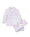 Petite Plume Girls' Lavender French Ticking Pajama Set - Baby, Little Kid, Big Kid In Lavender