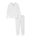 Petite Plume Girls' Mistletoe Moments Pima Snug Fit Pajama Set - Baby, Little Kid, Big Kid In White