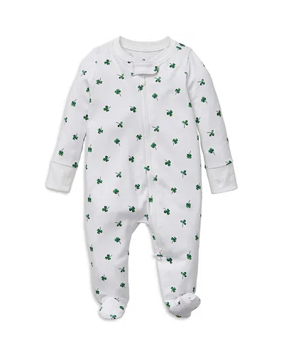 Petite Plume Girls' Pima Cotton Shamrock Romper - Baby In White