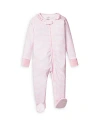 Petite Plume Girls' Pima Cotton Striped Footie - Baby In Pink Stripe