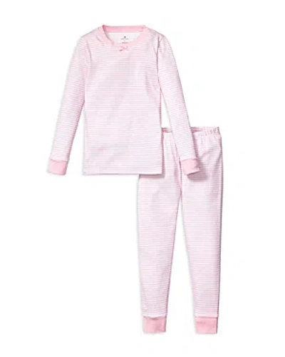 Petite Plume Girls' Pima Cotton Striped Pajama Set - Little Kid, Big Kid In Pink