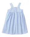 Petite Plume Kid's Charlotte Seersucker Ruffle Nightgown In Blue
