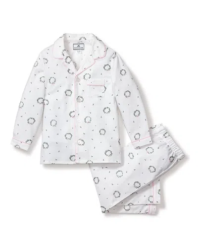 Petite Plume Girls Somerset Wreath Pajama Set - Baby, Little Kid, Big Kid In White