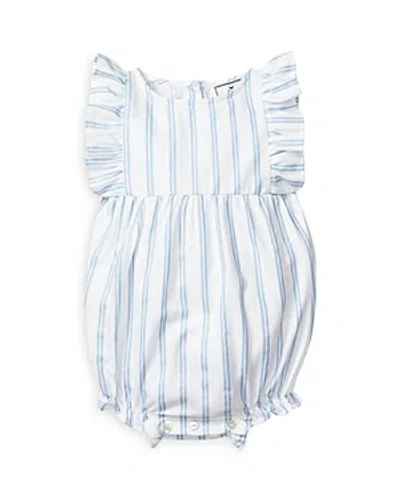 Petite Plume Girls' Stripes Ruffled Romper - Baby In White