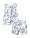 Petite Plume Girls' Timeless Toile Amelie Short Set - Baby, Little Kid, Big Kid In Toile