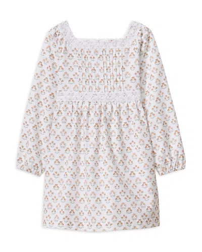 Petite Plume Girls' Twill Juliette Long Sleeved Nightgown - Little Kid, Big Kid In White