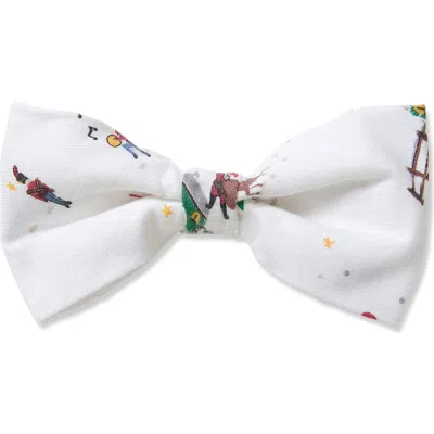Petite Plume Holiday Town Dog Bow Tie In White