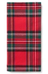 Petite Plume Imperial Tartan Plaid Set Of 4 Napkins In Red
