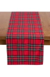 Petite Plume Imperial Tartan Plaid Table Runner In Red