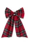 Petite Plume Imperial Tartan Plaid Wreath Bow In Red