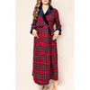 Petite Plume Imperial Tartan Robe In Red