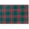 Petite Plume Kensington Set Of 4 Tartan Cotton Placemats In Green
