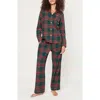 Petite Plume Kensington Tartan Cotton Twill Pajamas In Brown
