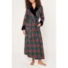 Petite Plume Kensington Tartan Cotton Twill Robe In Multi