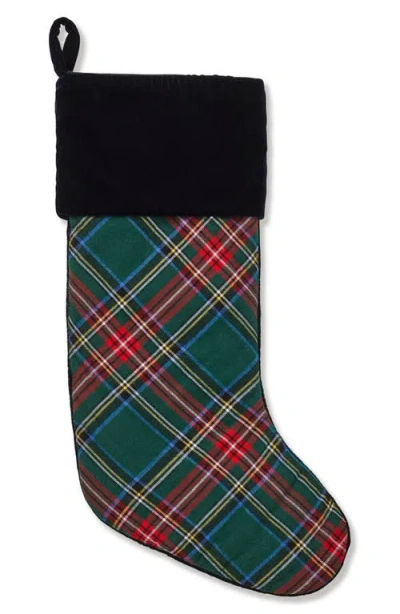 Petite Plume Kensington Tartan Stocking In Green
