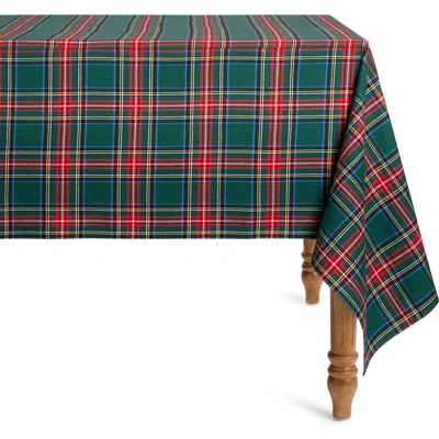 Petite Plume Kensingtone Tartan Plaid Tablecloth In Green