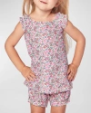 Petite Plume Kids' Little Girl's & Girl's Fleurs De Rose Amelie Pajama Shorts Set