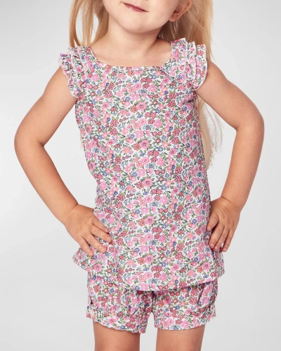 Petite Plume Kids' Little Girl's & Girl's Fleurs De Rose Amelie Pyjama Shorts Set