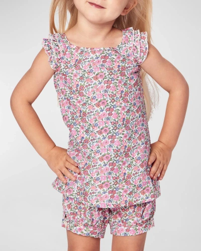 Petite Plume Kids' Little Girl's & Girl's Fleurs De Rose Amelie Pajama Shorts Set