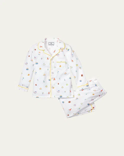 Petite Plume Kid's Birthday Wishes Two-piece Pajama Set In White