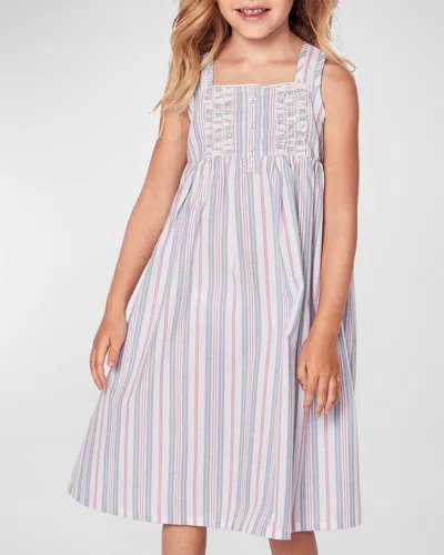 Petite Plume Kid's Charlotte Cotton Stripe Nightgown In Vintage French Stripes