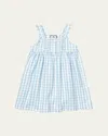 Petite Plume Kid's Charlotte Gingham Ruffle Sleeveless Nightgown In Blue