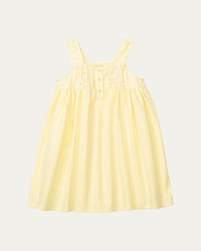 Petite Plume Kid's Charlotte Gingham Ruffle Sleeveless Nightgown In Yellow