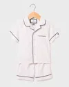 Petite Plume Kid's Classic Solid 2-piece Pajama Shorts Set In Neutral