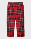 Petite Plume Kids' Imperial Tartan Plaid Cotton Blend Pajama Pants In Red