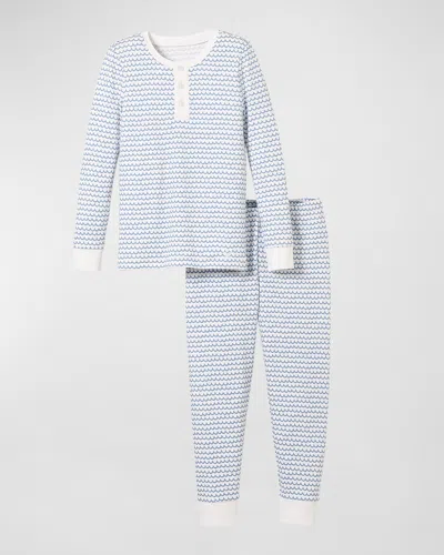 Petite Plume Kid's Pima Cotton Snug Fit Pajama Set In La Mer