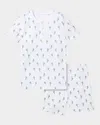 Petite Plume Kid's Pima Cotton Snug Fit Pajama Short Set In Palmier