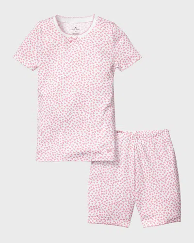 Petite Plume Kid's Pima Cotton Snug Fit Pajama Short Set In Pink