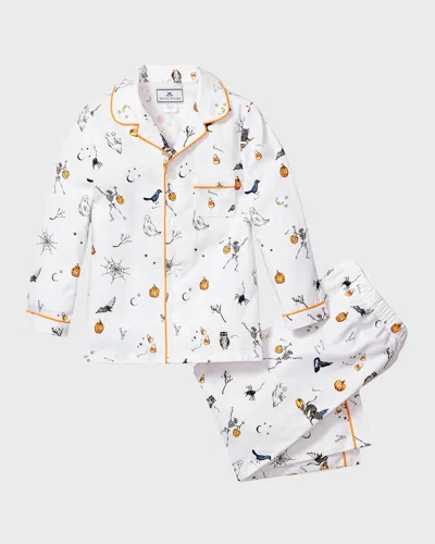Petite Plume Kid's Trick Or Treat Pyjama Set In White