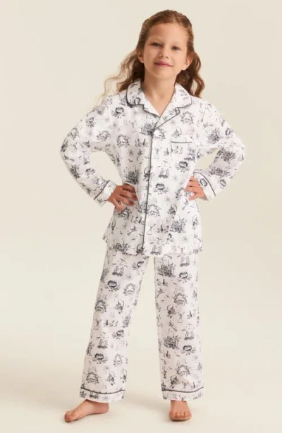 Petite Plume Babies'  Kids' 2-piece Twill Pajama Set In Multi