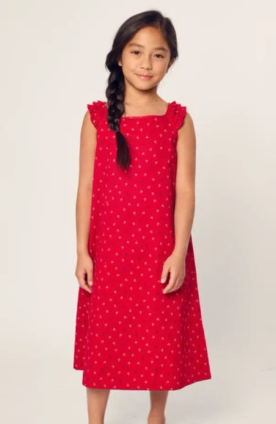 Petite Plume Kids' Anchor Print Nightgown In Red
