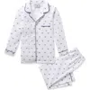 Petite Plume Kids' Bee Print Cotton Blend Twill Two-piece Pajamas In White
