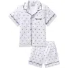 Petite Plume Kids' Bee Print Two-piece Short Pajamas In White