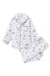 Petite Plume Kids' Chale Toile Cotton Blend Two-piece Pajamas In Blue