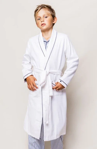 Petite Plume Kids' Cotton Blend Robe In White