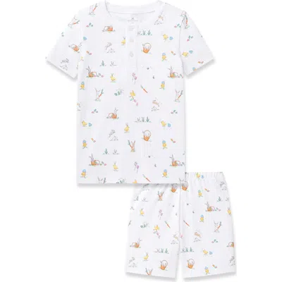 Petite Plume Kids' Easter Fitted Two-piece Pima Cotton Pajamas In White