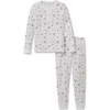 Petite Plume Kids' Fitted Pima Cotton Two-piece Pajamas In White