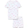 Petite Plume Kid's Pima Cotton Snug Fit Pajama Short Set In White