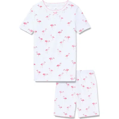 Petite Plume Kid's Pima Cotton Snug Fit Pajama Short Set In White