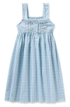 Petite Plume Kids' Gingham Nightgown In White